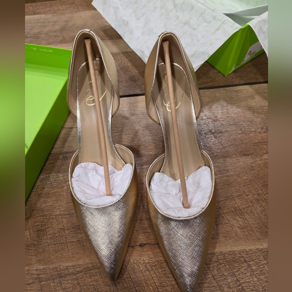 Sam Edelman Gold Metallic Heels Women's Size 11